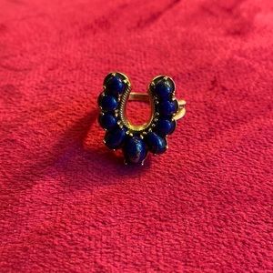 Elegant Blue and Gold Women's Ring